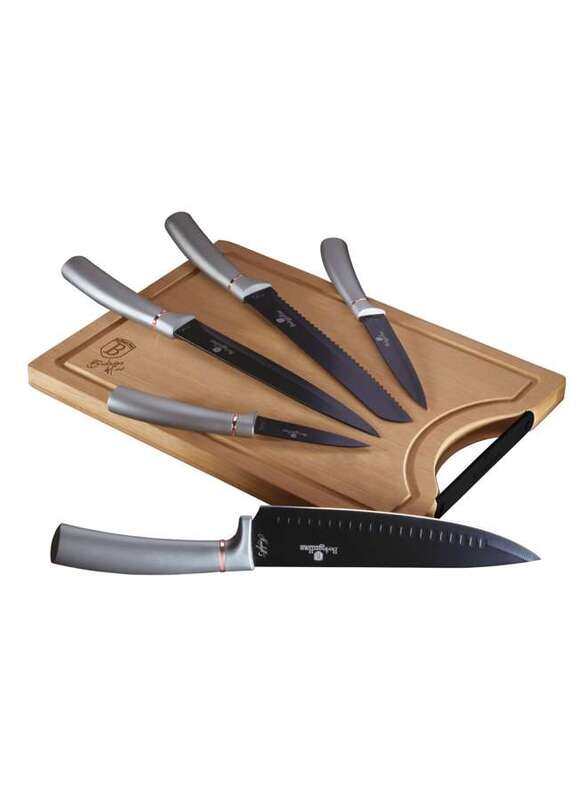 

Berlingerhaus Berlinger Haus 6 Piece Knife Set with Bamboo Cutting Board Moonlight Collection