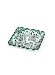 Che Brucia Arabesque Green Porcelain Desserts Square Plate 12.3 cm / 5"