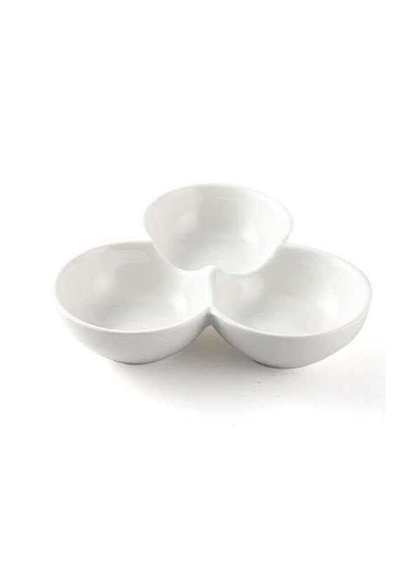 

Porceletta Ivory Porcelain Divided Mezza Bowl 8