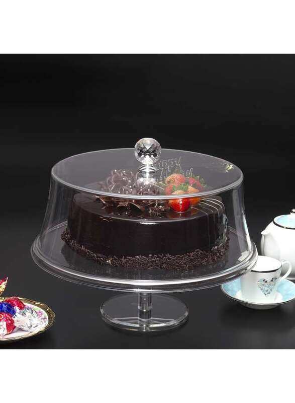 

Vague Acrylic Round Cake Stand white Cover 25 cm
