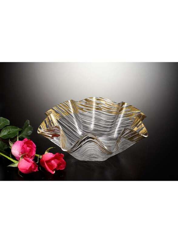 Vague Acrylic Flower Bowl Golden 34 cm