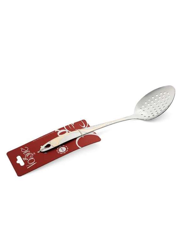 Vague Stainless Steel Serving Spoon with Hole 28 cm