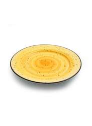 Porceletta Yellow Color Glazed Porcelain Flat Plate 15.5 cm / 6"