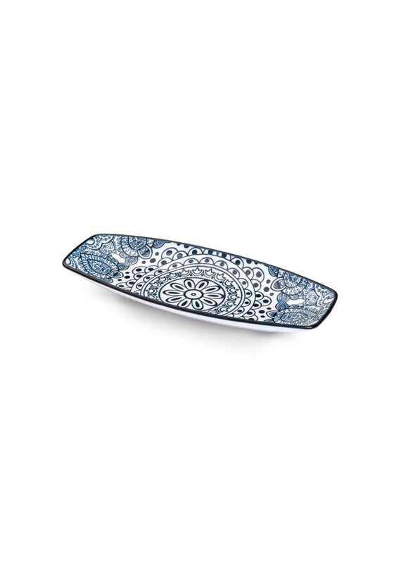

Che Brucia Arabesque Blue Porcelain Boat Shape Plate 20 cm / 8