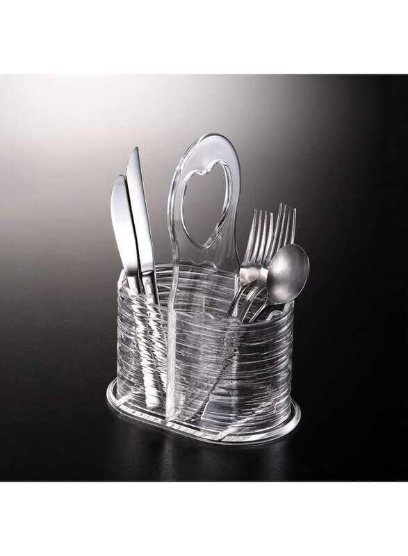

Vague Acrylic Cutlery Holder Bark Clear 21 cm