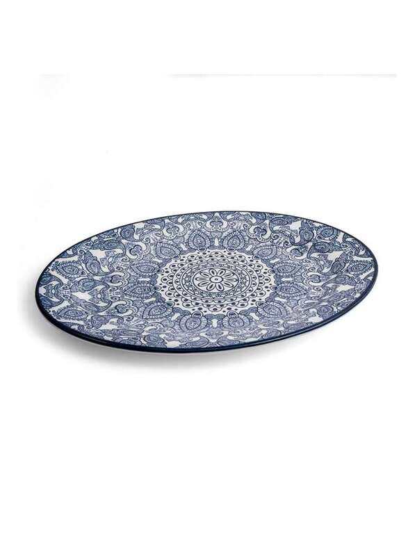 

Che Brucia Arabesque Blue Porcelain Oval Plate 35 cm / 14