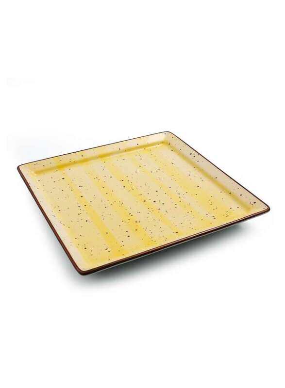 

Porceletta Yellow Color Glazed Porcelain Square Plate 18 cm / 11