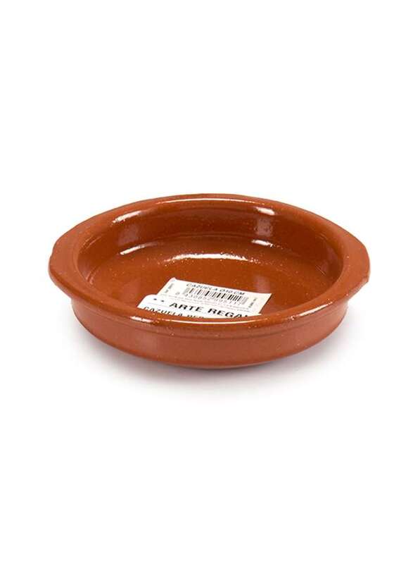 Arte Regal Brown Clay Round Deep Plate with Handle 10 cm