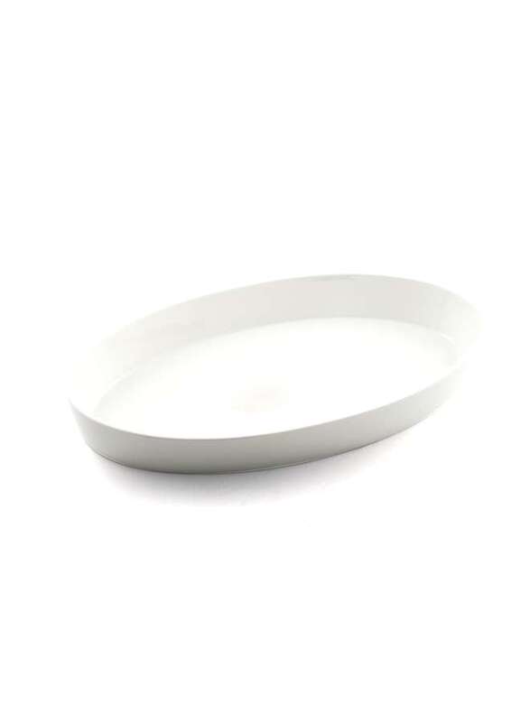 Porceletta Ivory Porcelain Oval Deep Plate 31 cm / 12"