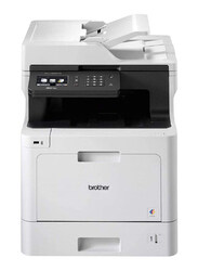 Brother MFC-L8690CDW A4 Colour Laser Printer, Wireless, PC Connected and Network, Print, Copy, Scan, Fax and 2 Sided Printing, White