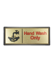 Italo English Arabic Hand Wash Sign Sticker, NW510-8, Gold/Black