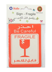 Italo Fragile Label Stickers, 12 Pieces, NW-515, Orange/White