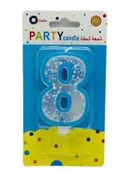 Italo Metallic Birthday Party Candles, Ages 3+, YH109-8, Blue