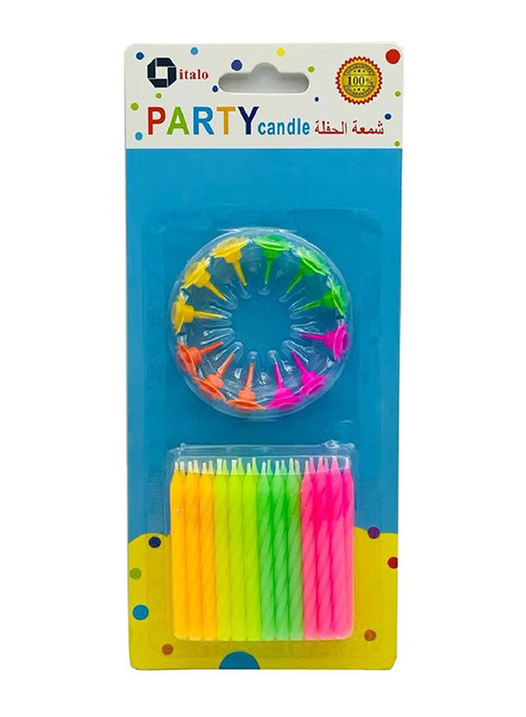 Italo Metallic Birthday Party Candles, Ages 3+, YH330-1, Multicolour