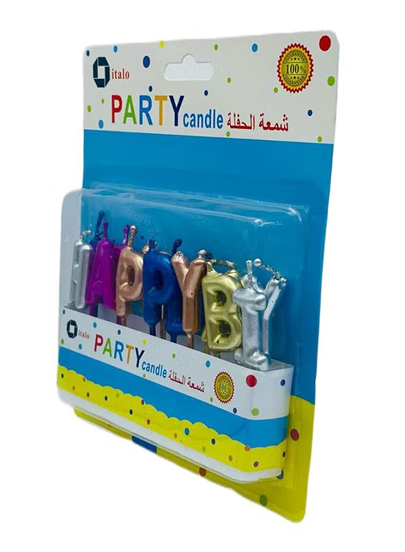 Italo Metallic Birthday Party Candles, Ages 3+, YH201-2, Multicolour