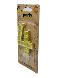 Italo Number 4 Metallic Birthday Party Candles, Ages 3+, YH266-4, Gold