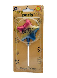 Italo Star Design Metallic Birthday Party Candles, Ages 3+, YH913-1, Multicolour