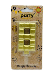 Italo Number 8 Metallic Birthday Party Candles, Ages 3+, YH266-8, Gold