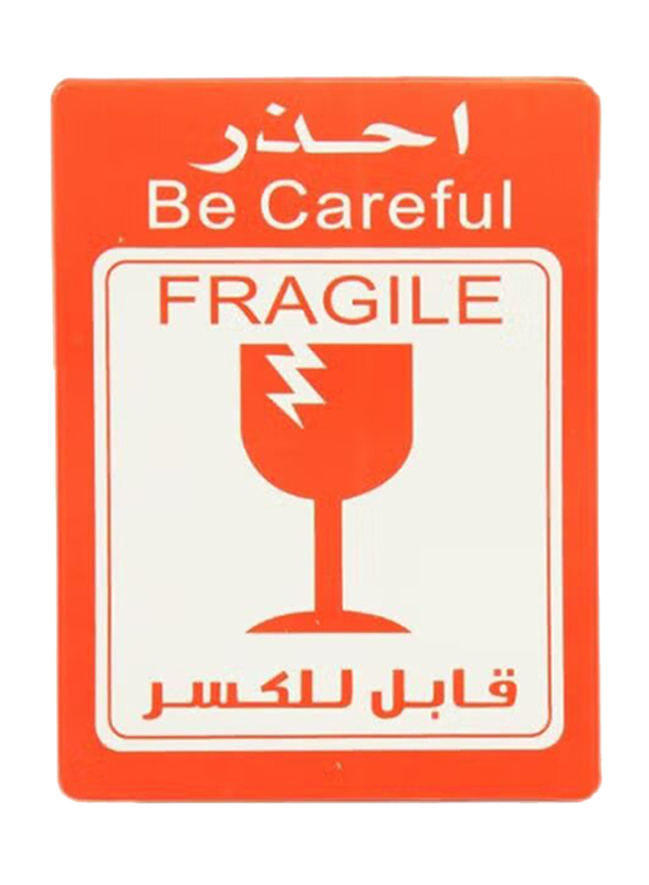 Italo Fragile Label Stickers, NW-515, White/Orange
