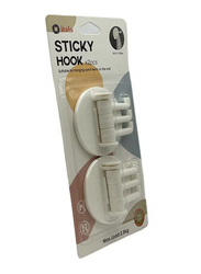 Italo Heavy Duty Self Adhesive Wall Hooks, 6 Pieces, M-10963, White