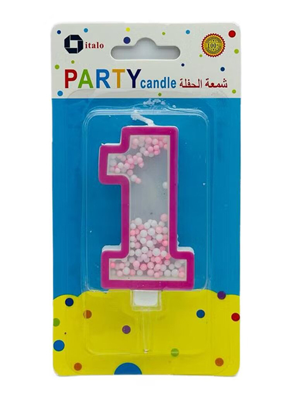 Italo Metallic Birthday Party Candles, Ages 3+, YH109-1, Pink