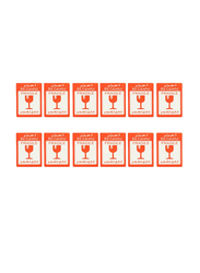 Italo Fragile Label Stickers, 12 Pieces, NW-515, Orange/White