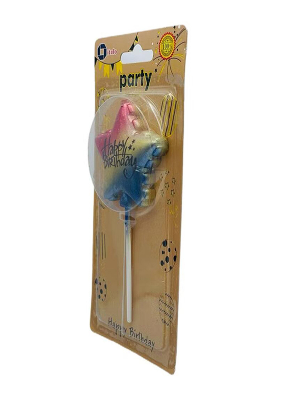 Italo Star Design Metallic Birthday Party Candles, Ages 3+, YH913-1, Multicolour