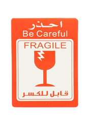 Italo Fragile Label Stickers, 6 Pieces, NW-515, Orange/White