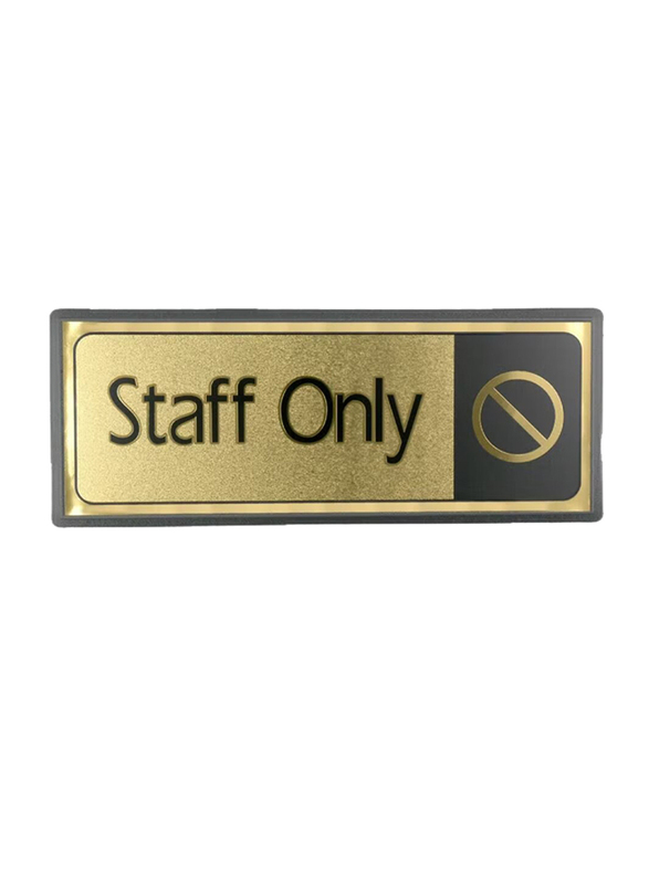 Italo English Arabic Staff Sign Sticker, NW510-9, Gold/Black