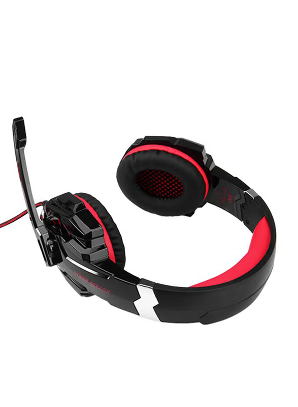 Kotion Each G9000 Pro Gaming Wired Headset with Mic and LED Light for PlayStation 4, Black/Red