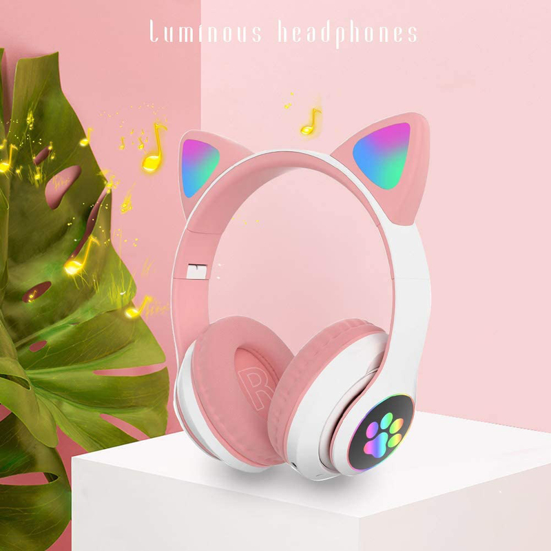 Lkerejol Wireless Bluetooth On-Ear Gaming Headset, Pink