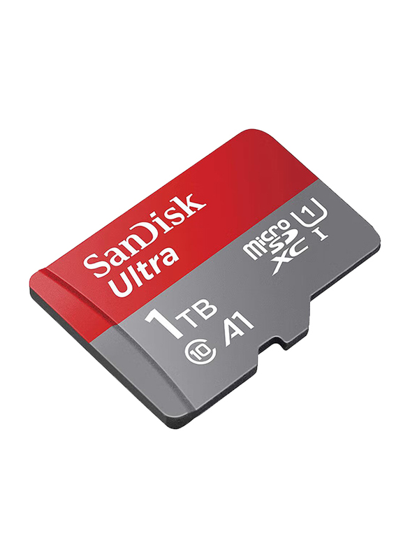 SanDisk 1TB Ultra A1 Class 10 MicroSDXC Memory Card, 120MB/s, Red/Grey