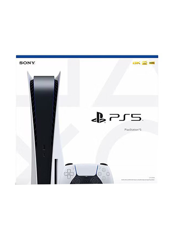 Sony PlayStation 5 Console (Disc Version) with Controller, Black/White