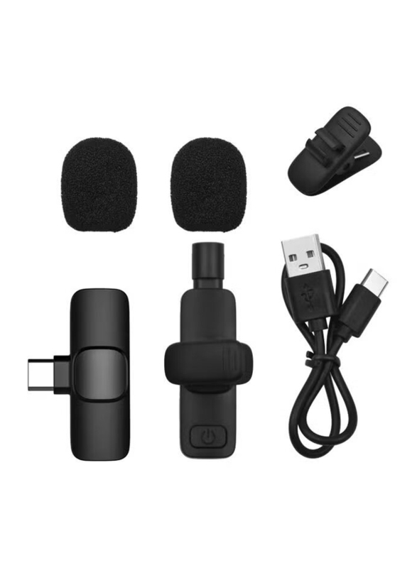 Mini Wireless Lavalier Microphone, JE-D11087-1, Black