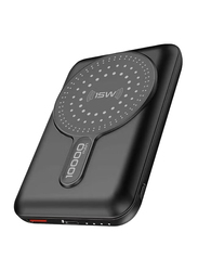Promate 10000mAh SuperCharge MagSafe Wireless Charging Power Bank, Black