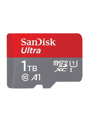 SanDisk 1TB Ultra A1 Class 10 MicroSDXC Memory Card, 120MB/s, Red/Grey