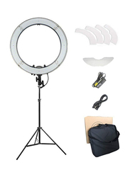 Suyidan 18-inch Dual Color Temperature LED Photography Light with Three-legged Bracket Photography Ring light Set, Multcolour