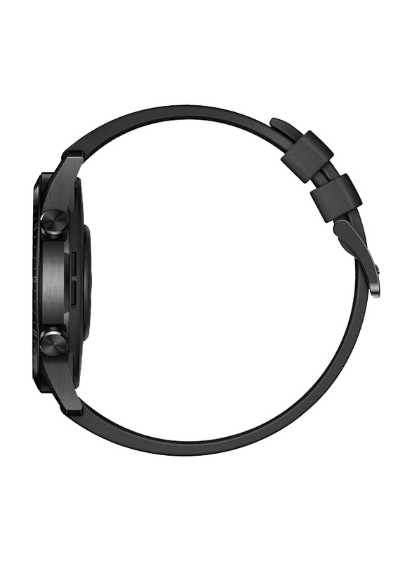 Huawei GT2 46mm Stainless Steel Smart Watch, Fluoroelastomer Strap, Matte Black