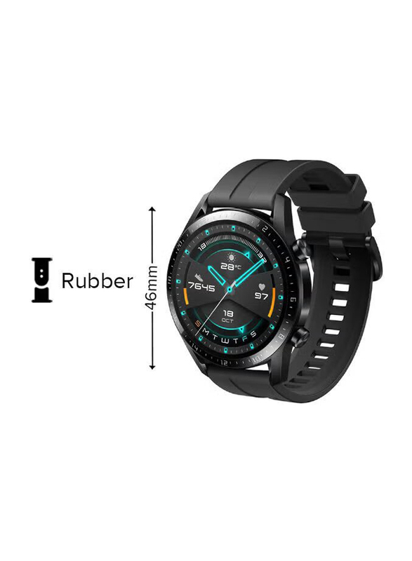 Huawei GT2 46mm Stainless Steel Smart Watch, Fluoroelastomer Strap, Matte Black