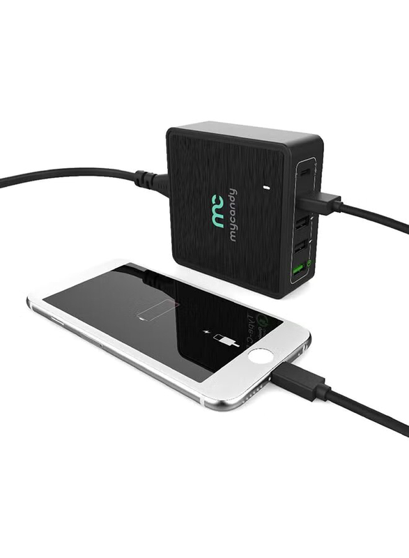 Mycandy 60W 5-Port Usb & Type C Desktop Charger, Black