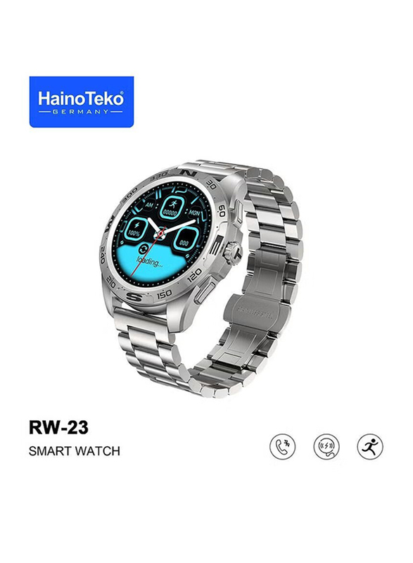 Haino Teko Germany RW 23 Smart Watch, Round Shape, Stainless Chain and HD Full Screen, Silver
