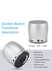 Ewa Portable Bluetooth Subwoofer Speaker, EWA A150, Silver