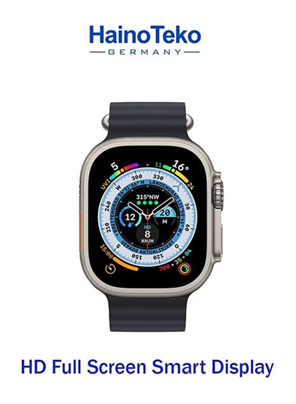 Haino Teko Germany GP8 Smart Watch Ultra with 2 Straps and Bluetooth Wireless Earphone Combo, Multicolour