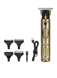 Kemei Professional Adjustable Blade Clipper Set, 7 Pieces, Gold/Black