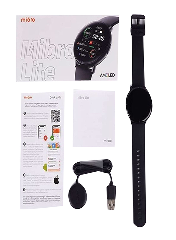 Mibro Lite XPAW004 1.3 Inch Smartwatch, Black