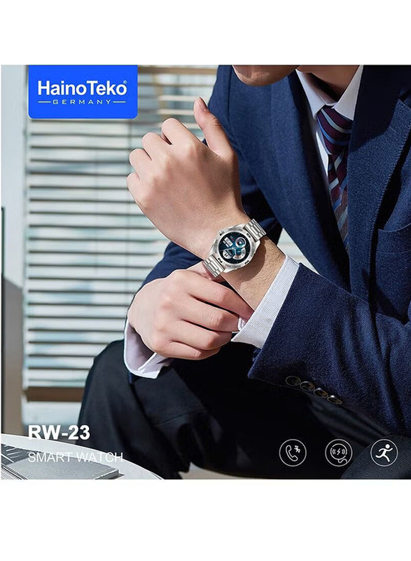 Haino Teko Germany RW 23 Smart Watch, Round Shape, Stainless Chain and HD Full Screen, Silver