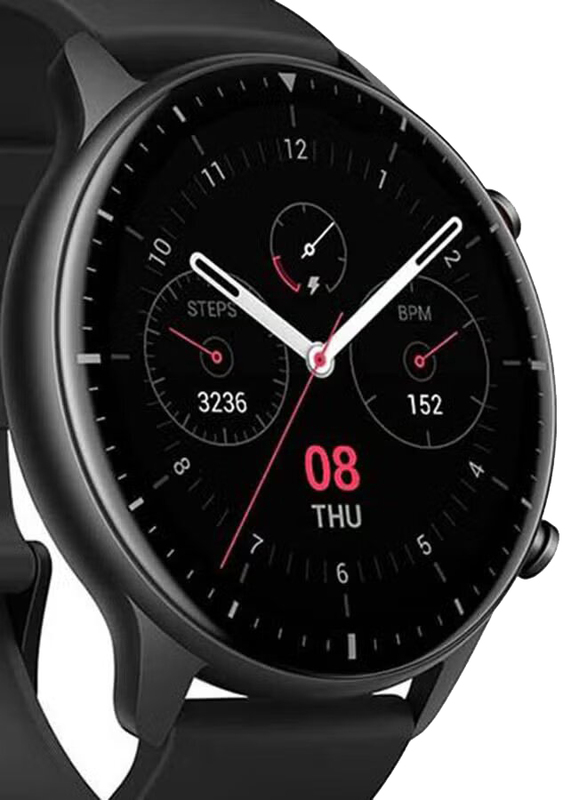 Amazefit GTR 2 with Monitor Smart Watch, 3GB Sport Edition, Obsidian Black