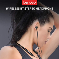 Lenovo HE05X Bluetooth/Wireless In-Ear Noise Cancelling Neckband Earphones, Black