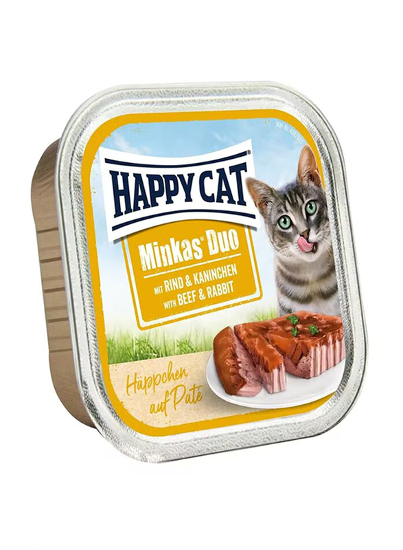 Happy Cat Minkas Duo Beef & Rabbit Cat Wet Food, 100g