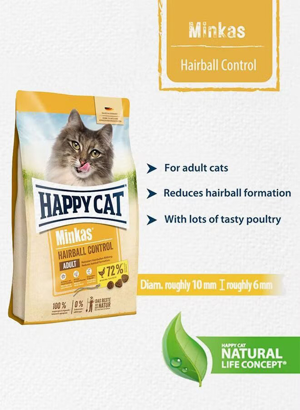 Happy Cat Minkas Hairball Control Cat Dry Food, 1.5 Kg